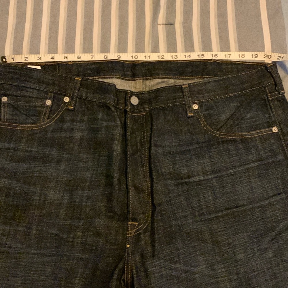 Levi's 501 Jeans Mens 40x32 Straight Button Fly Red Tab Dark Blue